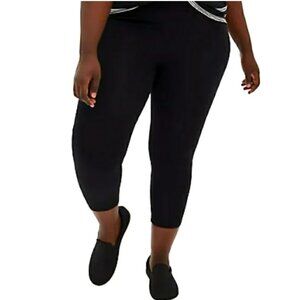 TORRID Capris Cropped Leggings Stretch Hi-Rise Pull-On Black Women's 2X x 22.5"